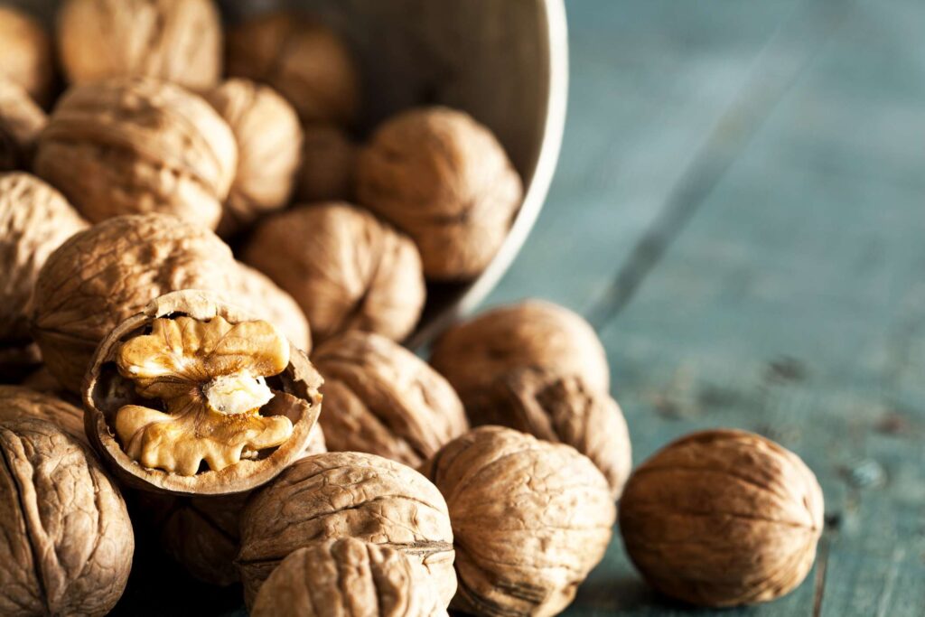 a bunch of walnuts
