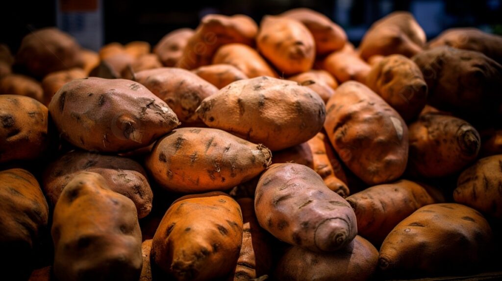 a bulk of a sweet potatoes