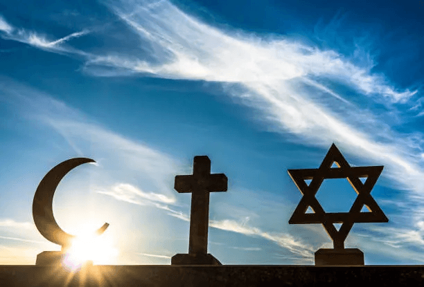 Christianity, Islam, and Judaism symbols